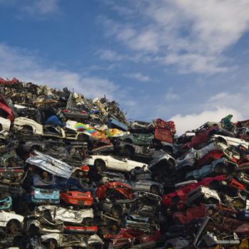 A lot of used cars in the junkyard