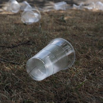 Plastic cups used to create football pitches