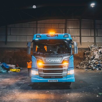 Front view of CSH Environmental Scania lorry